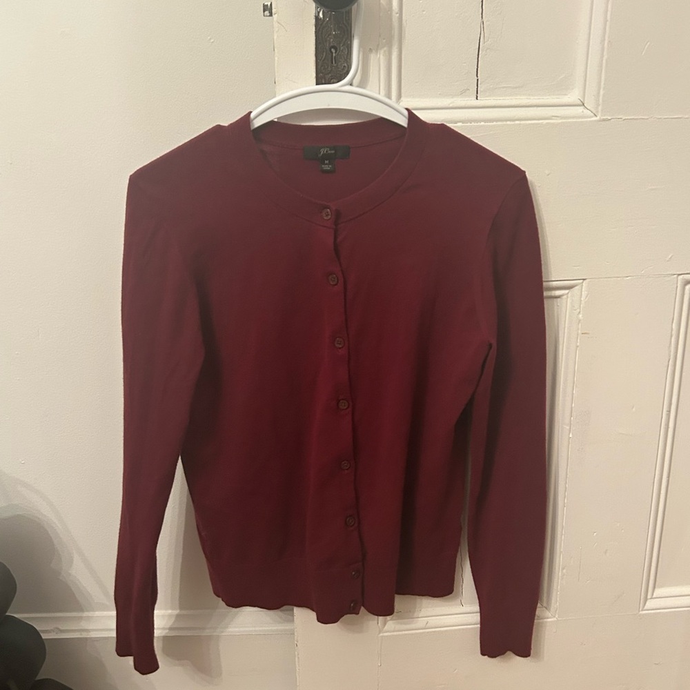 J. Crew Burgundy Sweater Cardigan